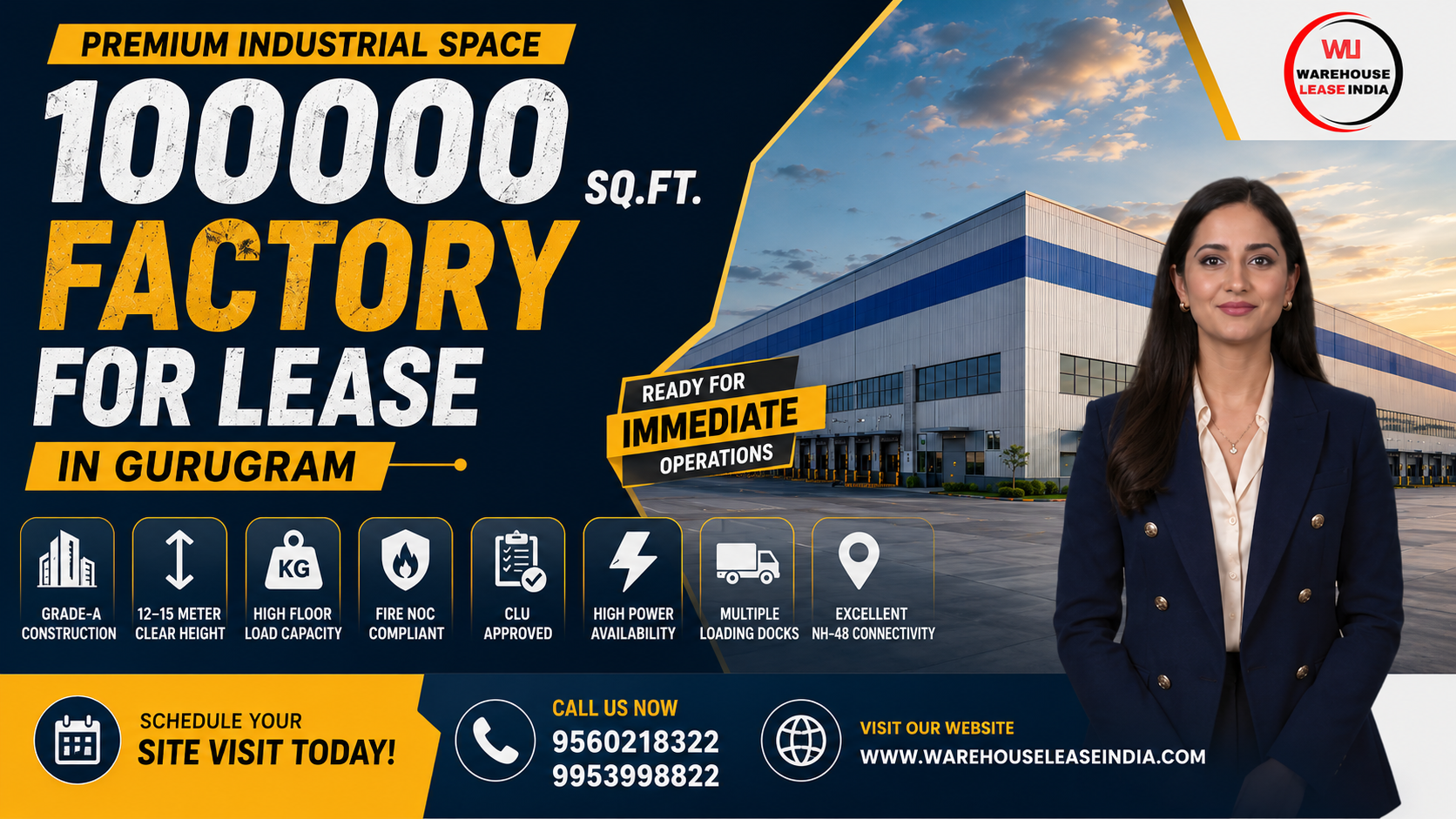100000 SqFt Factory for Lease in Gurugram