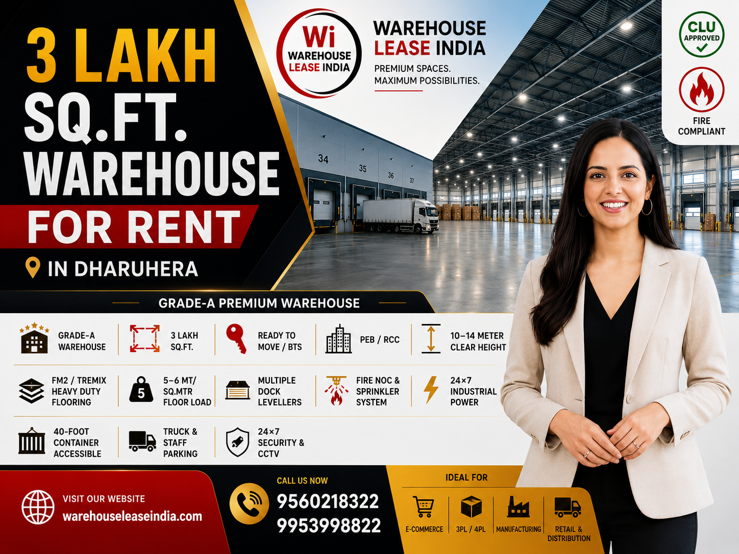 Warehouse for Rent Dharuhera – 3 Lakh Sq Ft