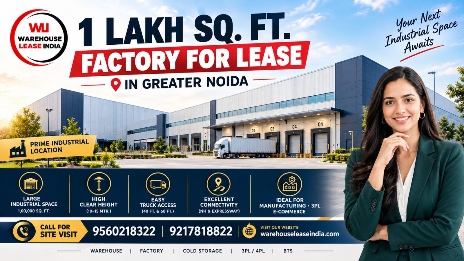 1 Lakh Sq. Ft. Factory for Lease in Greater Noida